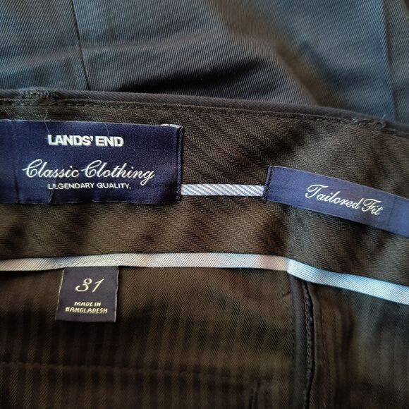 Lands' End Chino Pants Men's 31x32 Black Tailored Fit - Picture 3 of 5